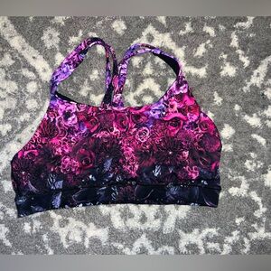 Lululemon Athletica Pink and Purple Floral Bra size 8